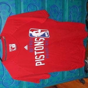 Red Adidas Pistons T-Shirt